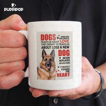 Custom Dog Mug - Personalized Dogs Teach Us About Love Gift For Dad - White Mug